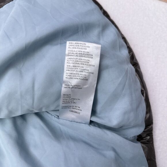 Pilcro Puffer Vest Size Medium Silver Anthropologie Hooded Apres‎ NO ZIPPER - Picture 7 of 10
